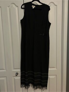 Talbots Sleeveless Maxi Dress with Fringe Hem